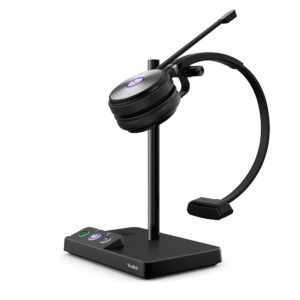Yealink WH66 Teams Certified Single Ear over the head DECT Wireless headset inc DECT Base with 4" Touch Screen, Speaker Phone and 2 Port USB Hub (WHC60 not included)