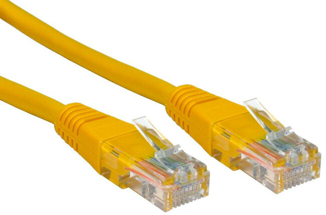 CAT5e Patch Cable 0.5M Yellow. Stranded