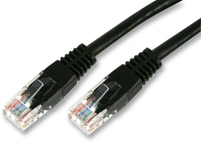 CAT5e Patch Cable 0.5M Black. Stranded.